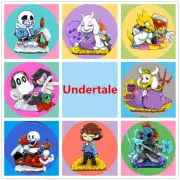 Anime Undertale Badges 8 Pieces Pins Schoolbag 2.3"