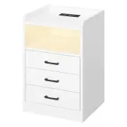 Bedside Table USB Charger Outlet LED White