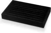 VALYRIA Velvet 7 Slots Ring Earrings Trays Showcase Display Jewelry Organizer (Black)