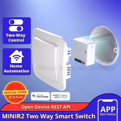 2 Way Switch Mini Wifi Swcith Remote Control Works with eWelink Alexa Google Lot