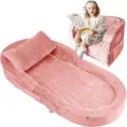 Toddler Travel Bed & Chair-Foam Raised Safety Bumpers Foldable Portable Cot.