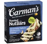 2 x Carman's Nut Bars Greek Style Yoghurt Blueberry & Cashew 5 pack 160g