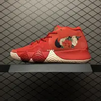 在飛比找Yahoo!奇摩拍賣優惠-Nike Kyrie 4 耐克 全紅 花刺繡 運動籃球鞋 9