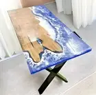 Custom River Table | Walnut Wood with White Wave Epoxy Resin | Luxury Dining Tab