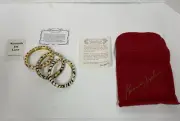 3 NEW Kenneth J Lane 2006 White Tiger & Leopard Enamel Cuff Clamper Bracelets