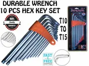10pcs/Set Compact Star Key Safety Anti Tamper Proof Torx Bit Hexagon Wrench Set