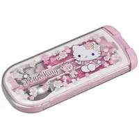 在飛比找樂天市場購物網優惠-小禮堂 Hello Kitty 日製滑蓋三件式餐具組《粉白.