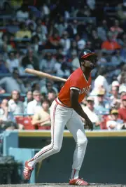 George Hendrick Cleveland Indians bats at an Major League Basebal- 1976 Photo