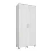 Nova Multi-Purpose 2-Door Broom Cupboard Storage Cabinet - White