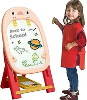 Kids Easel | Double Sided Standing Art Easel with Chalk Board | Magnetic Smooth Stable Standing Art Easel with Painting Accessories, Birthday Gift