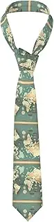 [YANYU] World Map Retro Print Men Necktie Classic And Stylish Ties For Business Weddings And Special Occasions, Black