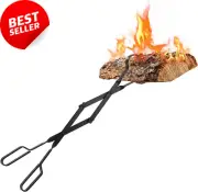 Firewood Log Grabber Tongs 26” Steel Scissor Fireplace Tool for Fire Pit BBQ