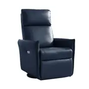 Electric Swivel Recliner Chair Sinlge Sofa Lounge Remote Control USB Port Blue