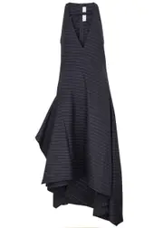 JW Anderson Pinstriped Stretch-wool Midi Dress - Navy - 8 (UK8 / S) 8 (UK8 / S)
