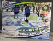 Wham-O Glow In The Dark Jumbo Snow Beach Golf Set - Putter Wedge Flags Balls...