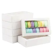30 Pack Macaron Boxes for 12, Macaron Gift Box with Clear Window, White Baker...