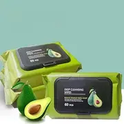 SILENCIO Avocado Moisturizing Deep Cleaning Wipes Makeup Remover Facial Wipes Cucumber Vitamin E Makeup Remover Wipes Hydrating Refreshing Soothing