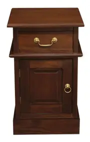 Tasmania 1 Door 1 Drawer Bedside Table - Left - Mahogany