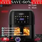 Devanti Air Fryer 8L LCD Fryers 1700W Kitchen Oven Oil Free Healthy Cooker Black