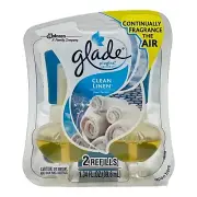 Glade PlugIns Scented Oil (2) Refills Clean Linen 1.34 oz (39.6 ml) Total