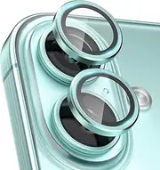 CloudValley for iPhone 16 /iPhone 16 Plus Camera Lens Protector, [1 Second Installaion] Ultra-HD Tempered Glass Cover, [Case-Friendly] Metal Lens Screen Protective Ring Accessories,Teal