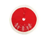 C348 90cm Christmas Tree Printed Flannel Tree Skirt Small Tree Bottom Apron for Xmas Holiday Decorations