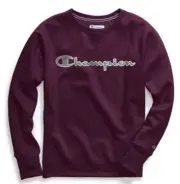 Champion Powerblend Fleece Chainstitch Logo Crew Venitian Purple Women’s Sz XS