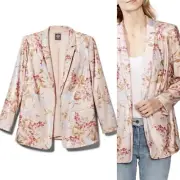 ✨New VINCE CAMUTO Graceful Sequin Floral Open Blazer Peach Bellini Womens Size 2
