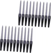 SHERCHPRY 20pcs Stainless Steel Manicure Files Nail Tools Coarse Grit Nail Buffer Knife Manicure Tool Set