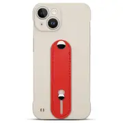 Frameless Phone Cover for iPhone 13,Hard PC Phone Back Case with Leather Kickstand Hand Strap