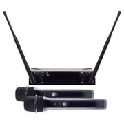 Doss Dual CH UHF PLL Wireless Handheld Mic System w/ 2xMicrophone Kit Black