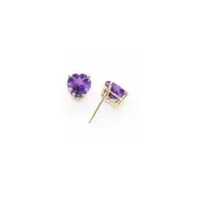 14k Yellow Gold Tsavorite heart stud Earrings