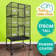 Taily 176cm Bird Cage Stand-Alone Aviary Budgie Perch Castor Wheels Large Cages