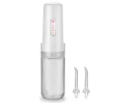 Water Flosser For Teeth Dental Oral Irrigator ,Portable And Rechargeable For Home&Travel,White (Double Nozzle)