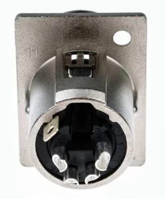 Neutrik XLR CONNECTOR 10A 50V 4-Ways, Panel Mount, Brass Contact, Female