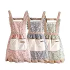 2X(3PCS Aprons for Women with Pockets Floral Kitchen Cooking Aprons F1M7)6480