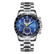 Sports Business Calendar Luminous Men Quartz Watch (Blue)