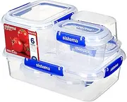 [Sistema] 881760 Storage Container, Clip-It Plus, Starter, Set of 6, Microwave Safe, Dishwasher Safe
