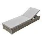 Outdoor Sun Lounge Bed Wicker Rattan Furniture Pool Cushion Garden Sofa Deck