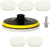7 Pieces 3" Polishing Buffing Pads Kit for Drill with M14 Adapter, 150mm Buffer Wheel Sponges, Car Polisher Drill Attachment for Rubbing Compound
