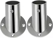 ABOOFAN 2Pcs Curtain Rod Bracket Flange Base for Heavy Drapes Secure Fixation Shower Curtain Holder Elegant Stainless Steel Design for Bathroom and Closet Use