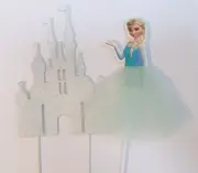 2pcs Imperfect Elsa cake topper Princess Frozen snowflake castle cupcake toppers