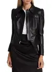 Jonathan Simkhai Standard Wyatt Vegan Leather Jacket Black XS S NWT $475