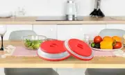 Collapsible Microwave Food Cover Spill Protector Dome With Easy Grip