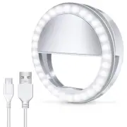 Selfie Ring Light, [Rechargeable] with 36 LED Lights, 3-Level Adjustable Brig...