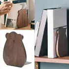Wood Book Ends Bookshelf Book Support Holder Stopper Organiser for Library
