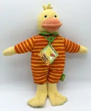 NWT Rich Frog “Trudi” the Duck in Striped Pajamas Terrycloth 10” Plush Baby Toy