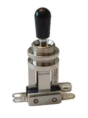 Switchcraft Short 3-Way USA Toggle Switch for Les Paul - Nickel with Black Tip