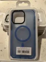 MagSafe Matte Letter Strap Case For iPhone 15 Pro Max-Light Blue