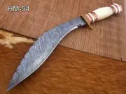 Damascus Kukri Knife 14 inches Custom Made Hand Forged Damascus Steel Knife